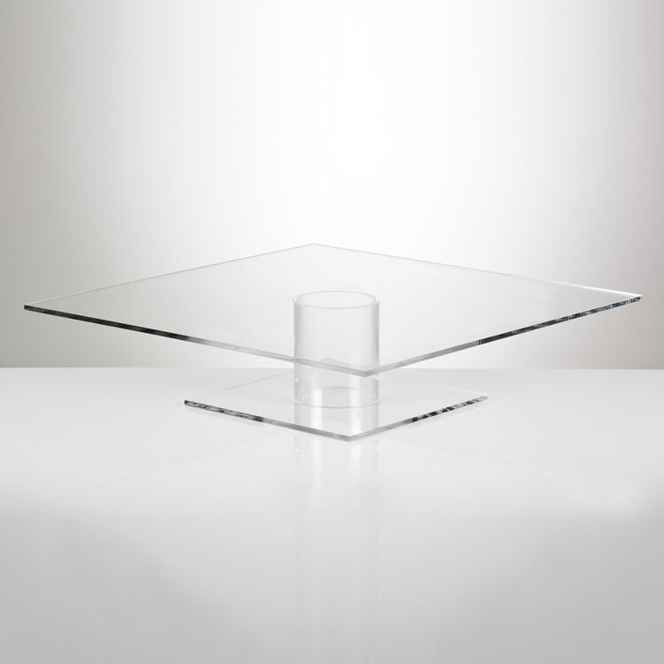 Clear Acrylic Square Pedestal Cake Stand