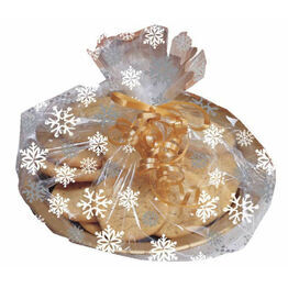 Cellophane Snowflake Basket bags with Twist ties (pack of 6)