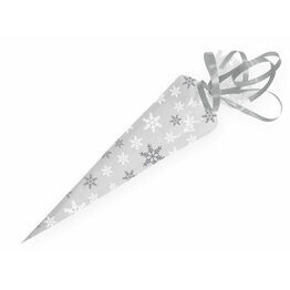 Christmas Snowflake Cellophane Cones with Twist ties