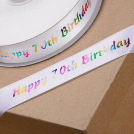Ribbon Happy Birthday 70th 20mm