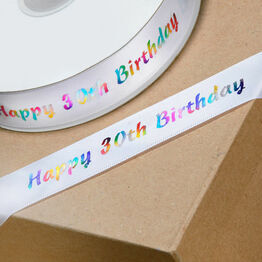 Ribbon Happy Birthday 30th 20mm