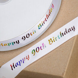 Ribbon Happy Birthday 90th 20mm