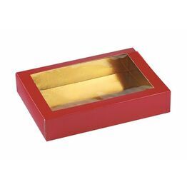 Cake Box Petit Four Red/Gold