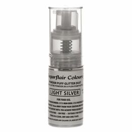 Sugarflair Powder Pump Glitter Spray Light Silver