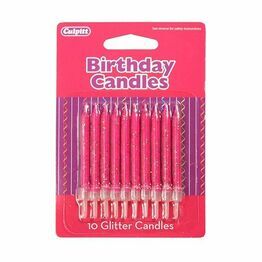 Culpitt Birthday Candles Glitter Fuschia DP655