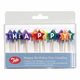 Tala 10312 Happy Birthday Coloured Star Candles