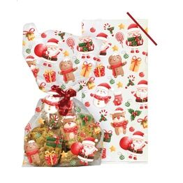 Santa and Friends Cello Treat Bags with Twist Ties M593