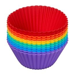 Chef Aid Pack of 12 Reusable Silicone Cupcake Cases