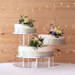 Five Tier Swan Design Round Cake Stand Clear 