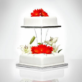Juliette Clear Acrylic Square 2 Tier Cake Stand