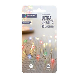 Premier Ultra Brights Lights 20 Large Led Battery Operated LB191279