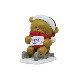 Christmas Dear Santa Teddy Bear on Sleigh F343