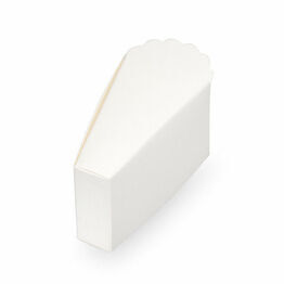 Cake Slice Box Silk Scalloped White 80x45x50mm (10pack)