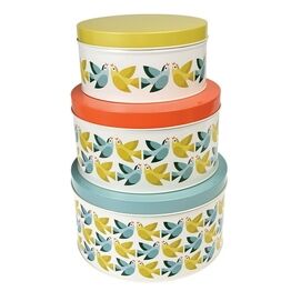Love Birds Cake Storage Tin Set of 3