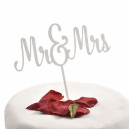 White Acrylic Cake Topper Mr & Mrs