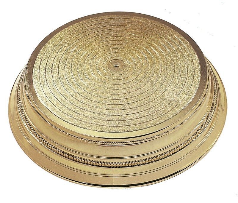 Round Plastic Cake Stand Gold 355mm only £60.00