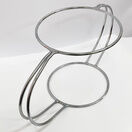 Cake Stand - Banquetting Silver Finish 2 Tier Ex Hire additional 1
