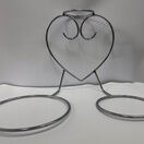 Cake Stand - Heart Shape Silver Finish 3 Tier Ex Hire additional 1