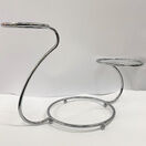 Cake Stand - Swan Shape Footed Silver Finish 3 Tier Ex Hire additional 2
