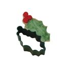 Cookie Cutter Green Holly Poly-Resin Coated 4.4cm K1537/G additional 2