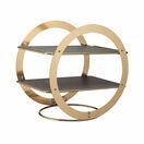 Artesa 2 Tier Geometric Brass Coloured Serving Stand with Slate Serving Platters additional 3