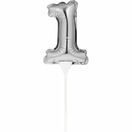 Cake Topper Mini Balloon Silver Numeral additional 2