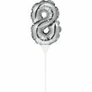 Cake Topper Mini Balloon Silver Numeral additional 9