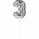 Cake Topper Mini Balloon Silver Numeral additional 4