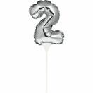 Cake Topper Mini Balloon Silver Numeral additional 3