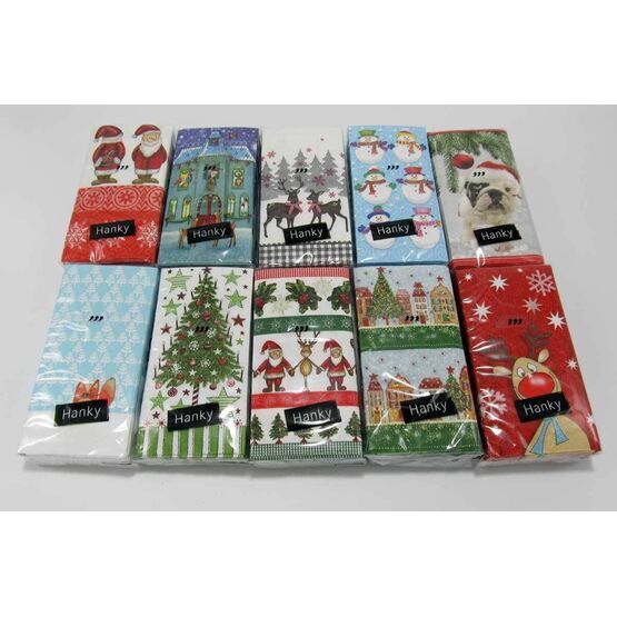 Christmas Designs Handy Pack of Tissues (10)