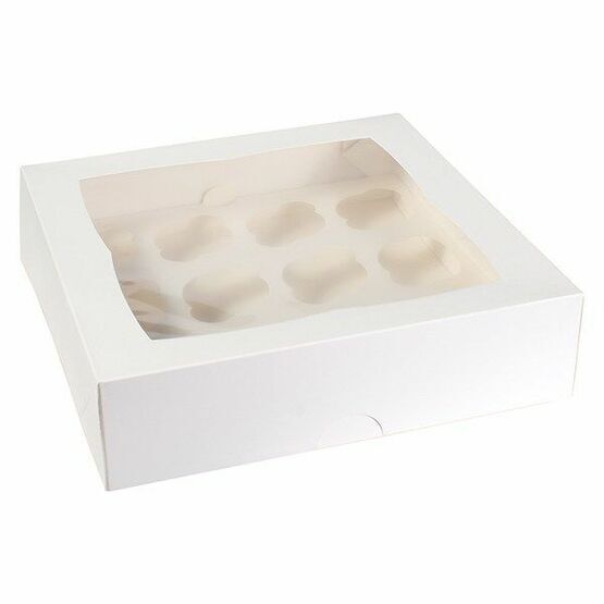 Cupcake / Muffin box for 12 White