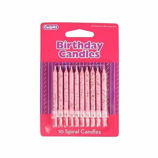 Culpitt Birthday Candles Glitter Blossom Pink DP658
