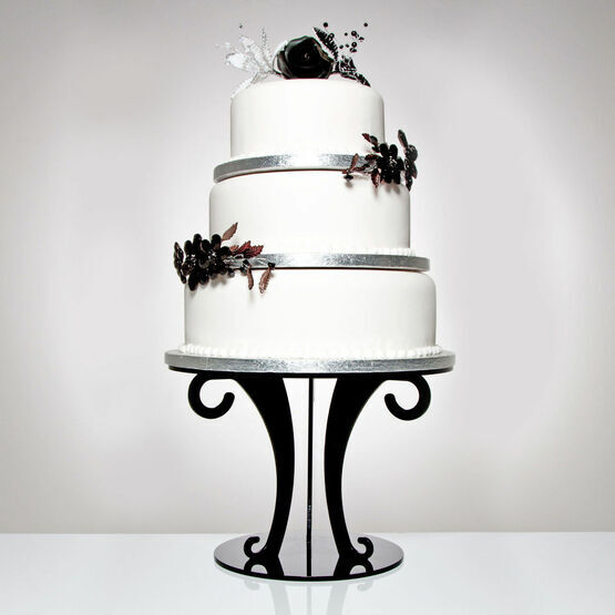 Black Acrylic Scroll Wedding Cake Stand