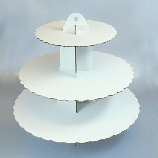 White Cardboard Cupcake Stand 3 Tier