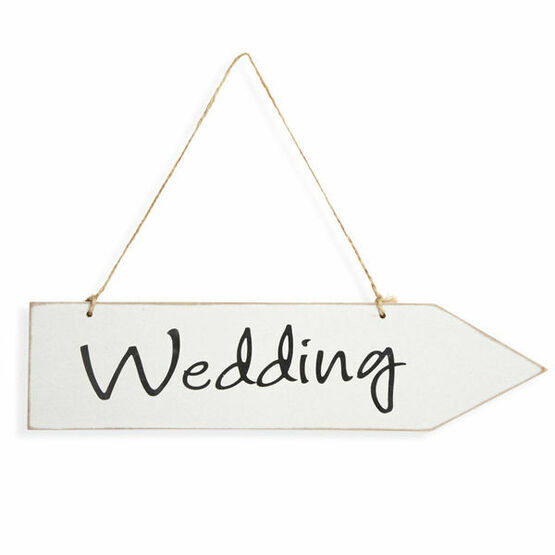 Wooden Wedding Arrow Sign 30 x 6cm