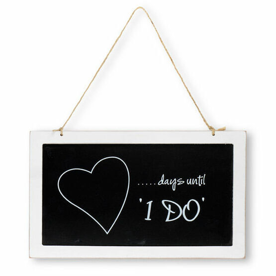 Wooden Blackboard Wedding Countdown - Days until 'I Do'