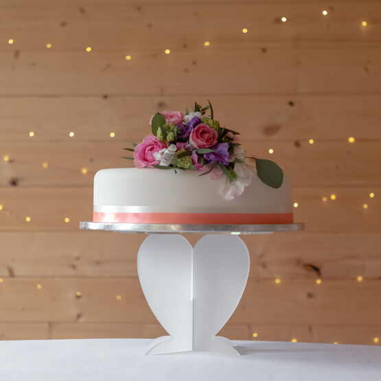 Clear Acrylic & Frosted Heart Cake Stand